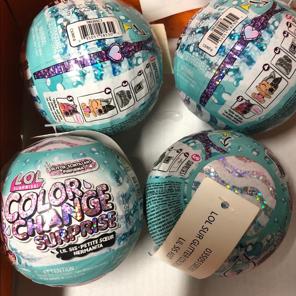 NWT 4 LOL Surprise Glitter Color Change Dolls with 7 Surprises